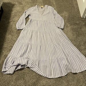 Target (Universal Thread) Purple and White Striped Maxi Dress